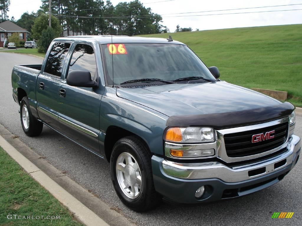 2006 Sierra 1500 SLE Crew Cab - Stealth Gray Metallic / Dark Pewter photo #4