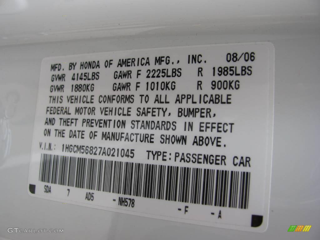 2007 Accord EX-L Sedan - Taffeta White / Ivory photo #19