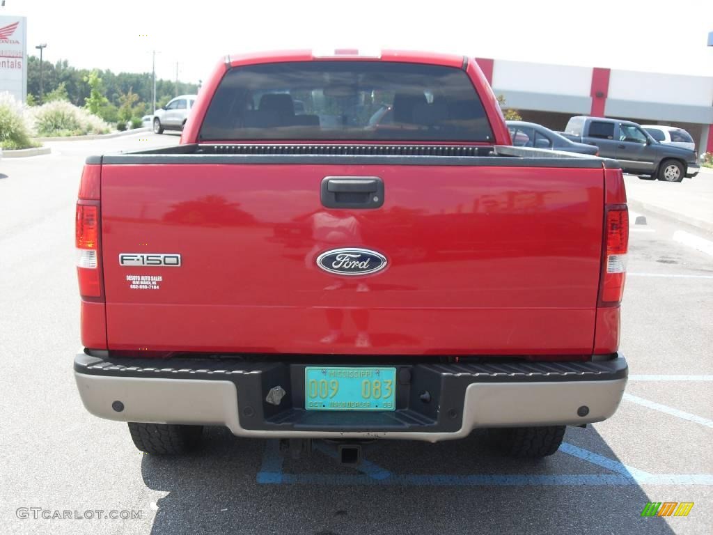 2004 F150 Lariat SuperCrew 4x4 - Bright Red / Tan photo #7