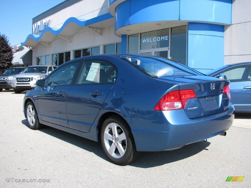 2007 Civic EX Sedan - Atomic Blue Metallic / Gray photo #4