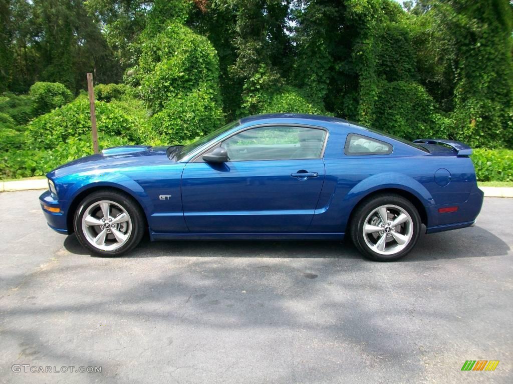 2007 Mustang GT Premium Coupe - Vista Blue Metallic / Light Graphite photo #6