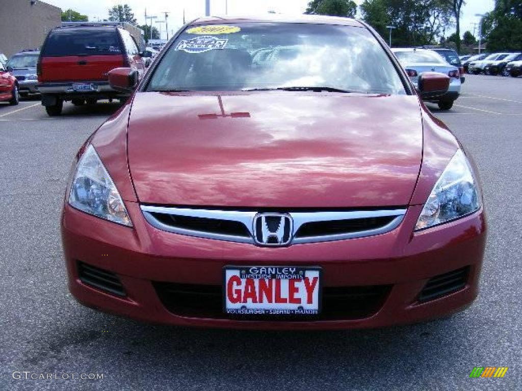2007 Accord SE V6 Sedan - Moroccan Red Pearl / Gray photo #8