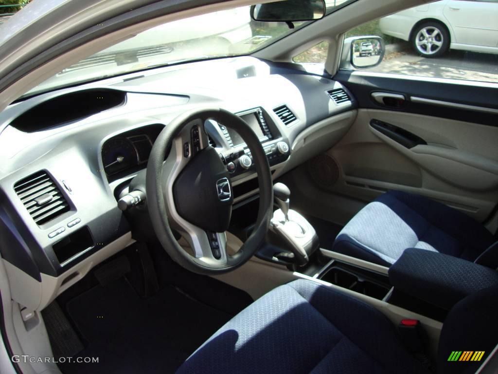 2007 Civic Hybrid Sedan - Alabaster Silver Metallic / Blue photo #3