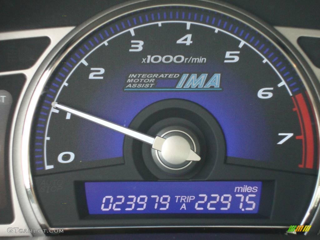 2007 Civic Hybrid Sedan - Alabaster Silver Metallic / Blue photo #4