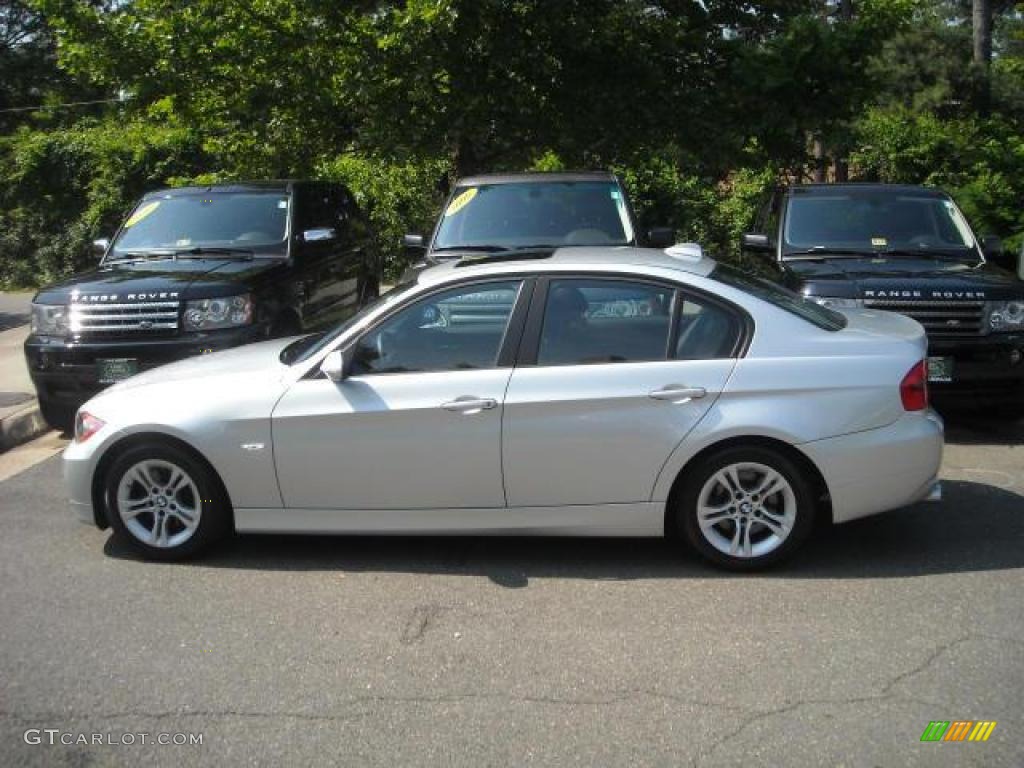 2008 3 Series 328i Sedan - Titanium Silver Metallic / Black photo #2