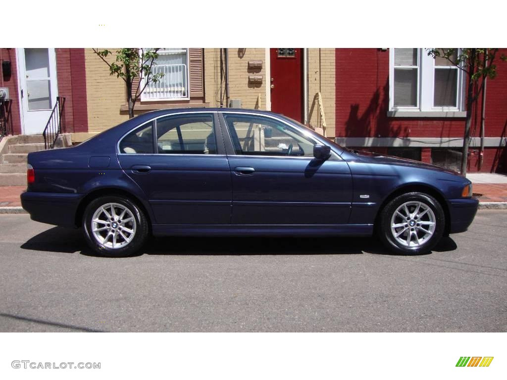 2003 5 Series 525i Sedan - Orient Blue Metallic / Sand Beige photo #5