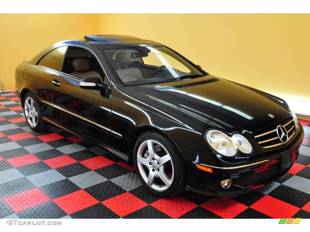 2007 CLK 550 Coupe - Black / Sport Cappuccino Brown/Black photo #1