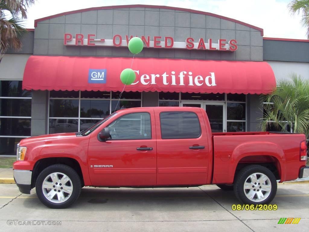 2008 Sierra 1500 SLE Crew Cab - Fire Red / Dark Titanium photo #1