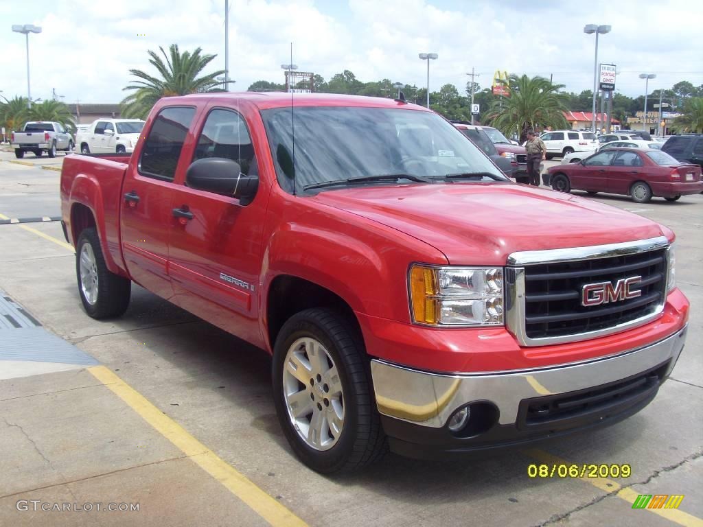 2008 Sierra 1500 SLE Crew Cab - Fire Red / Dark Titanium photo #5