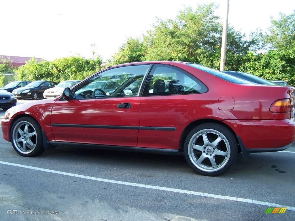 1995 Civic DX Coupe - Milano Red / Black photo #2