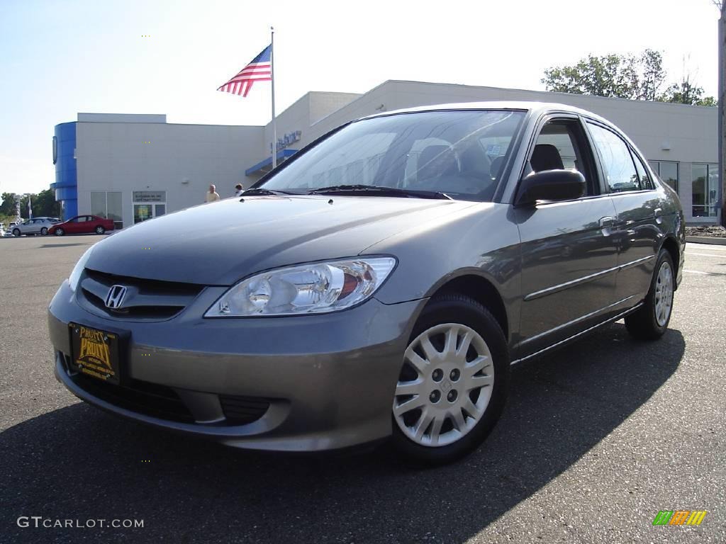 2004 Civic LX Sedan - Magnesium Metallic / Gray photo #1