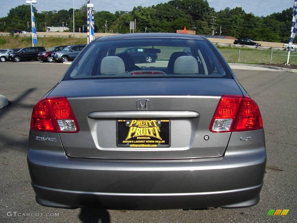 2004 Civic LX Sedan - Magnesium Metallic / Gray photo #4