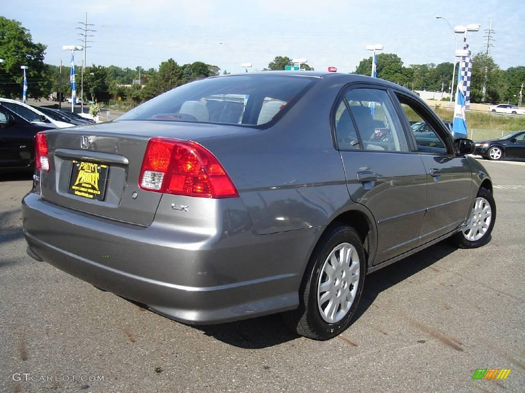 2004 Civic LX Sedan - Magnesium Metallic / Gray photo #5