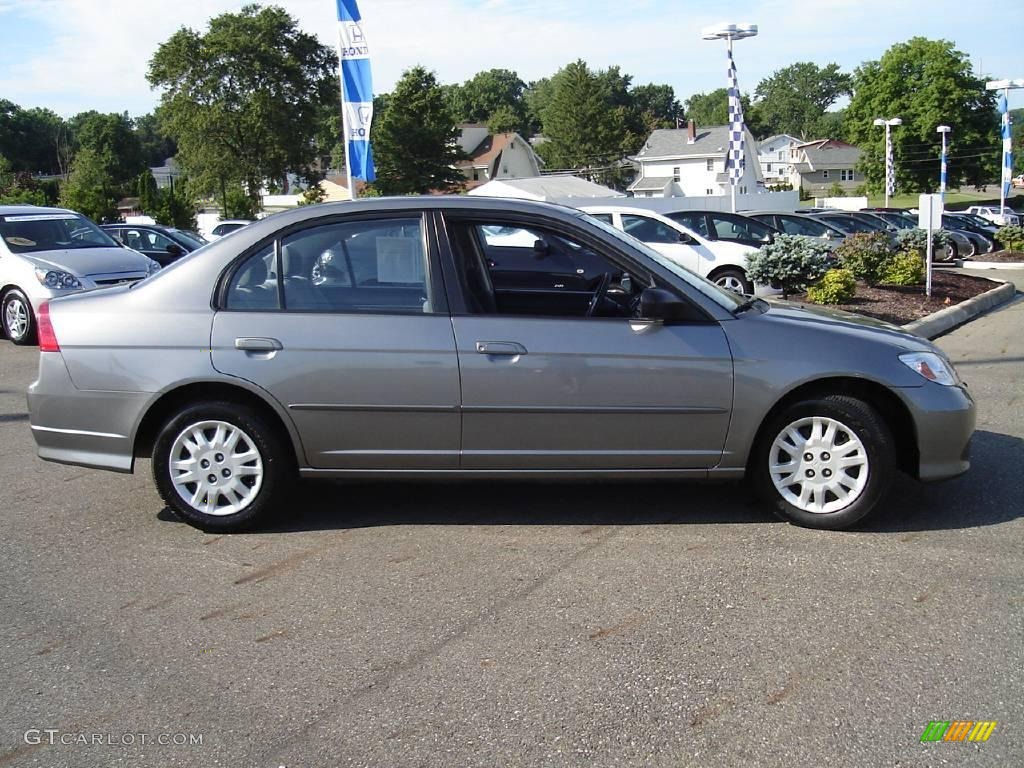 2004 Civic LX Sedan - Magnesium Metallic / Gray photo #6
