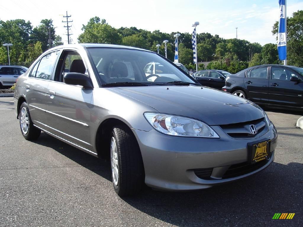 2004 Civic LX Sedan - Magnesium Metallic / Gray photo #7