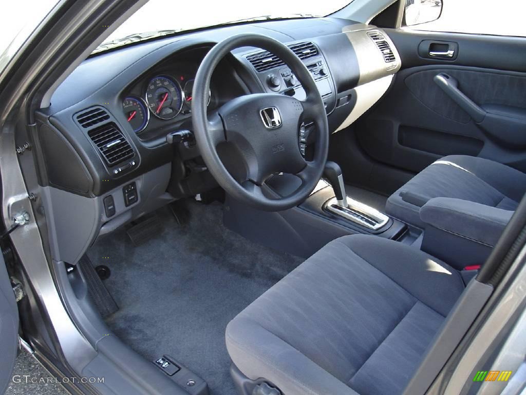 2004 Civic LX Sedan - Magnesium Metallic / Gray photo #20