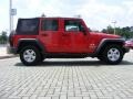 2007 Flame Red Jeep Wrangler Unlimited X  photo #6