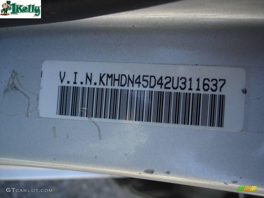 2002 Elantra GLS Sedan - Silver Pewter / Gray photo #9
