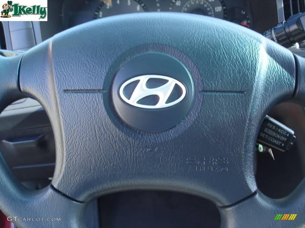2004 Elantra GLS Sedan - Crimson Dark Red / Gray photo #19