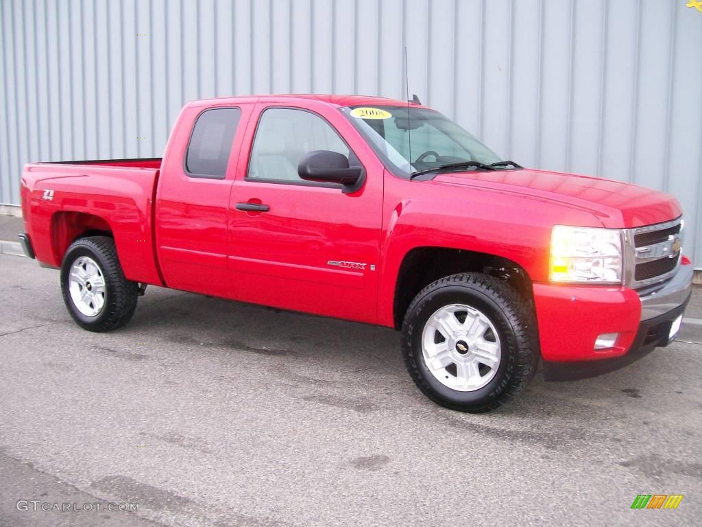 2008 Silverado 1500 Z71 Extended Cab 4x4 - Victory Red / Light Titanium/Ebony Accents photo #1