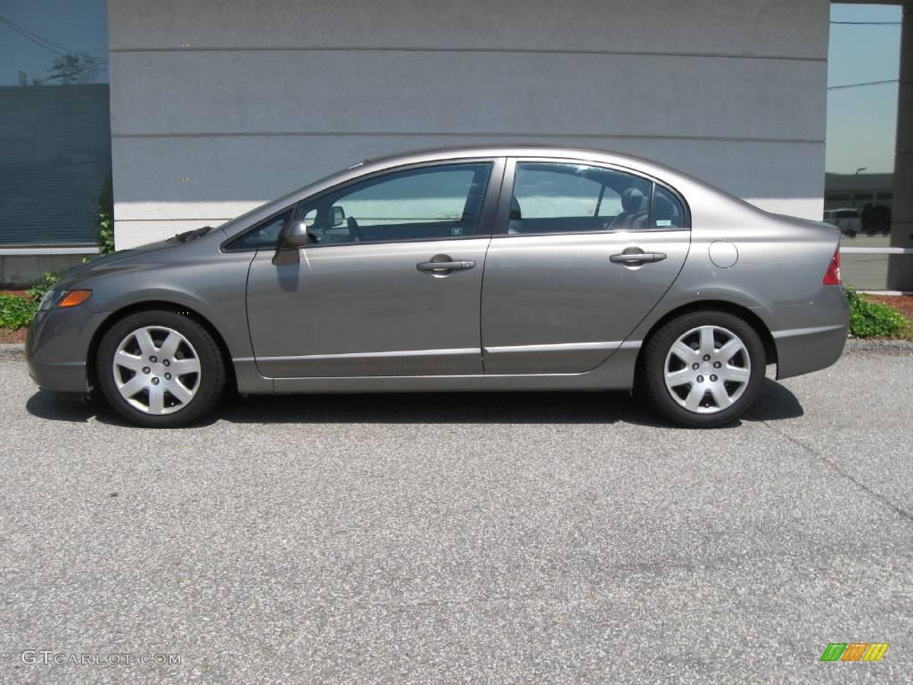 2007 Civic LX Sedan - Galaxy Gray Metallic / Gray photo #2