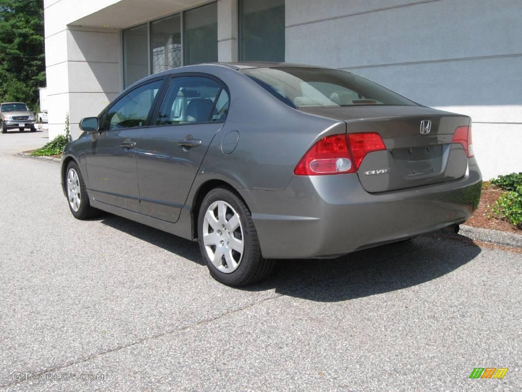 2007 Civic LX Sedan - Galaxy Gray Metallic / Gray photo #3