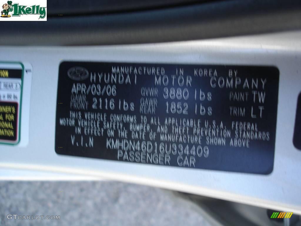 2006 Elantra GLS Sedan - Sterling Silver / Gray photo #9