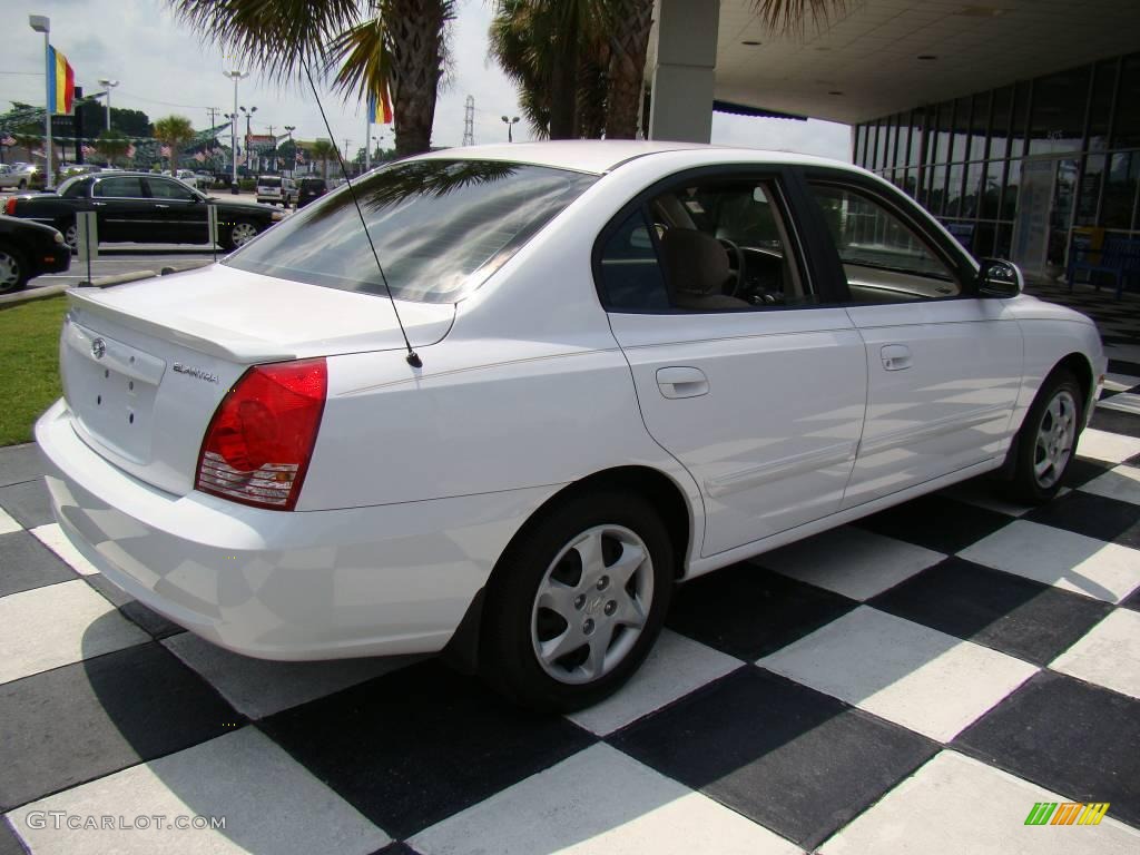 2006 Elantra GLS Sedan - Nordic White / Beige photo #6