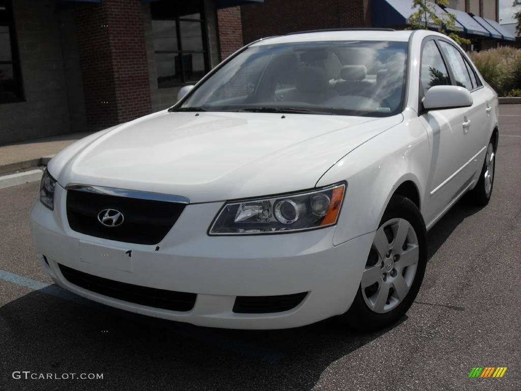 2008 Sonata GLS - Powder White Pearl / Gray photo #2