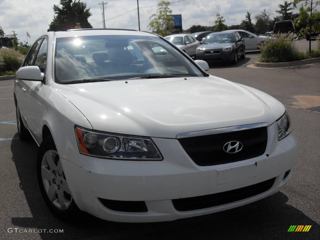 2008 Sonata GLS - Powder White Pearl / Gray photo #4
