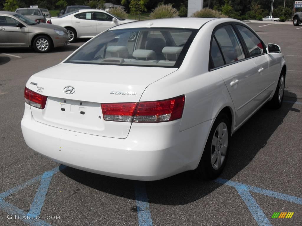 2008 Sonata GLS - Powder White Pearl / Gray photo #6
