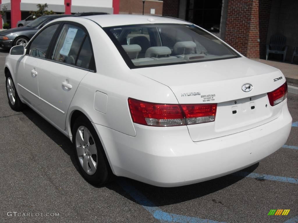 2008 Sonata GLS - Powder White Pearl / Gray photo #8