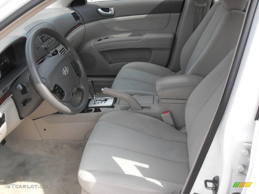 2008 Sonata GLS - Powder White Pearl / Gray photo #14