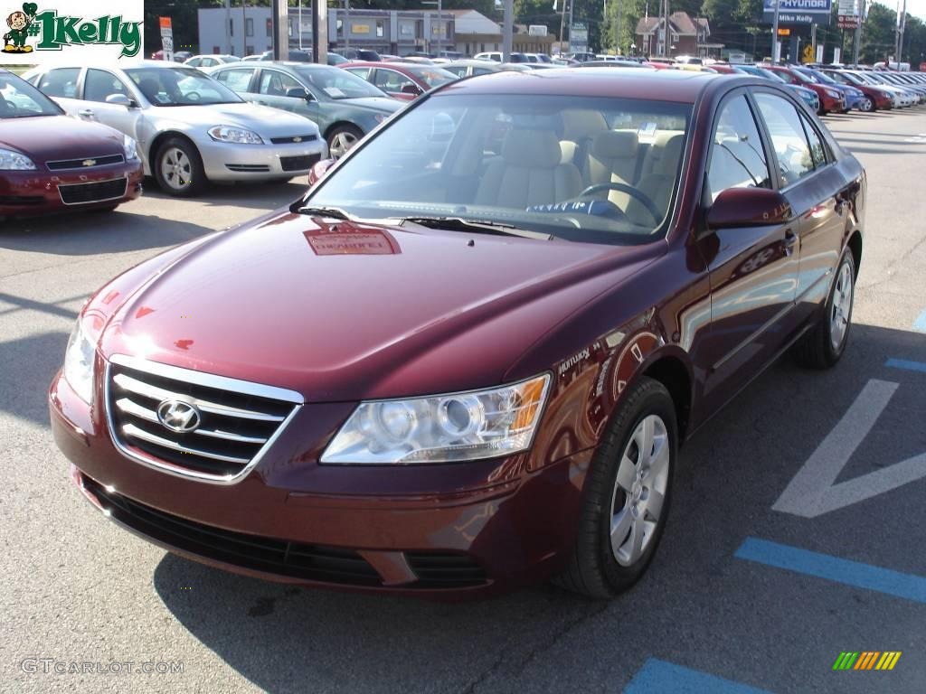 2009 Sonata GLS - Dark Cherry Red / Camel photo #14