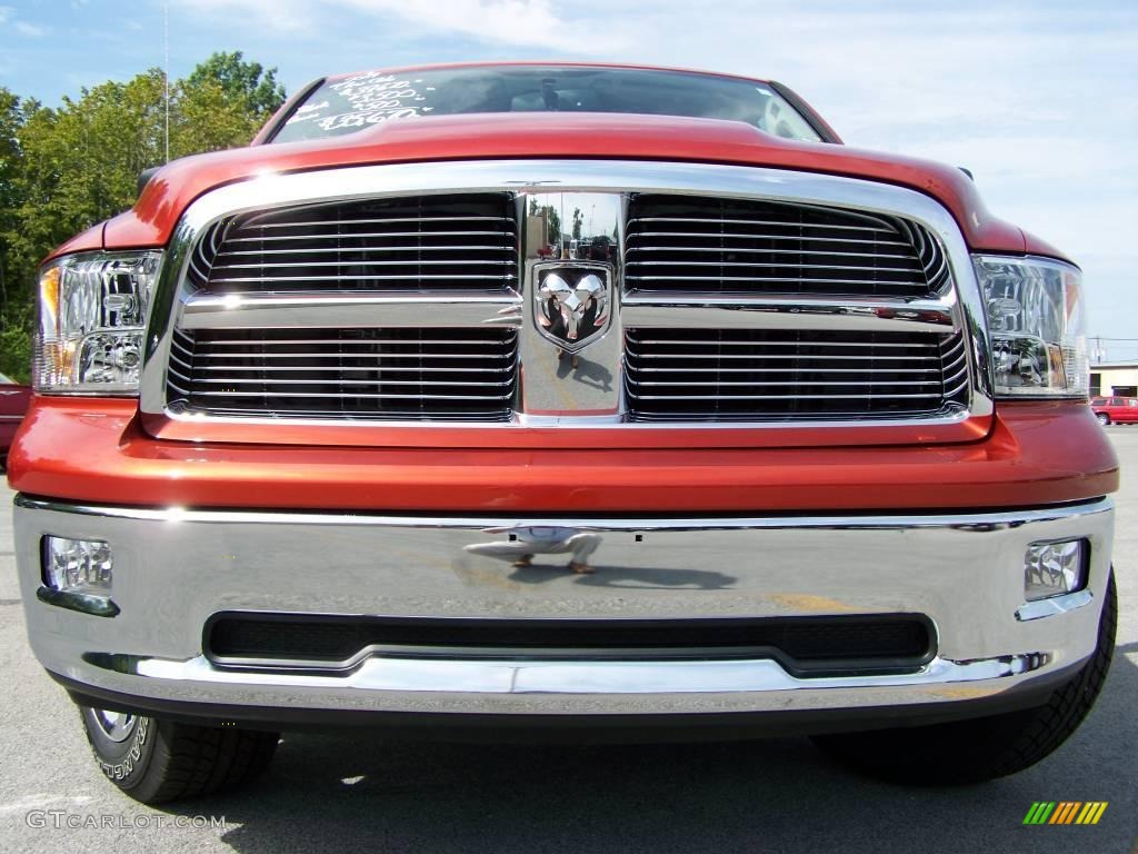 2009 Ram 1500 Big Horn Edition Crew Cab 4x4 - Sunburst Orange Pearl / Dark Slate/Medium Graystone photo #3