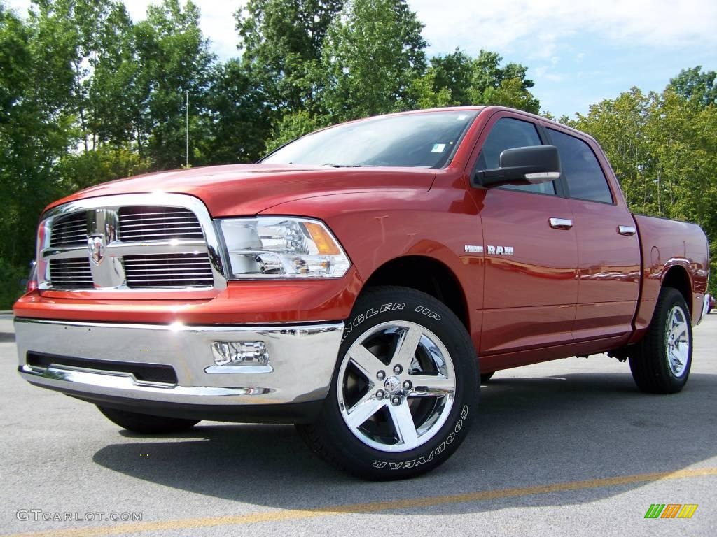 2009 Ram 1500 Big Horn Edition Crew Cab 4x4 - Sunburst Orange Pearl / Dark Slate/Medium Graystone photo #5