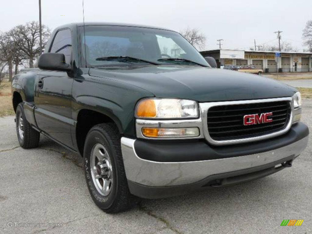 2002 Sierra 1500 SL Regular Cab - Polo Green Metallic / Graphite photo #3