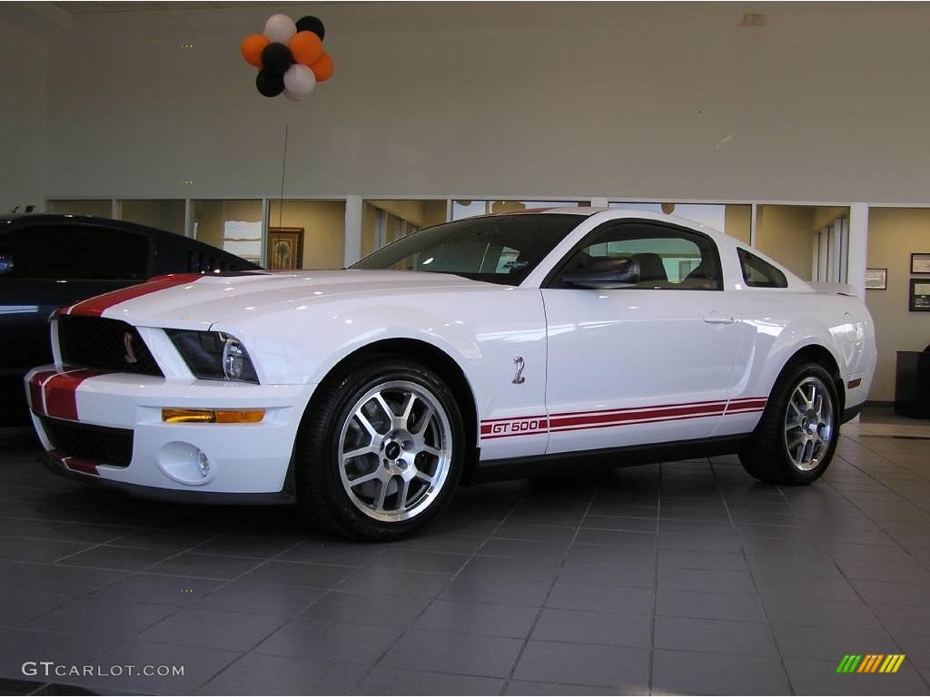 2009 Mustang Shelby GT500 Coupe - Performance White / Dark Charcoal/Red photo #1