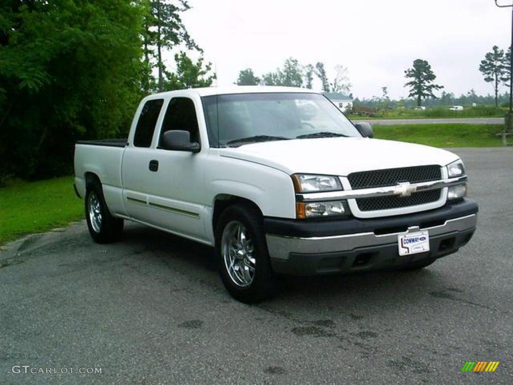 2005 Silverado 1500 LS Extended Cab - Summit White / Dark Charcoal photo #2