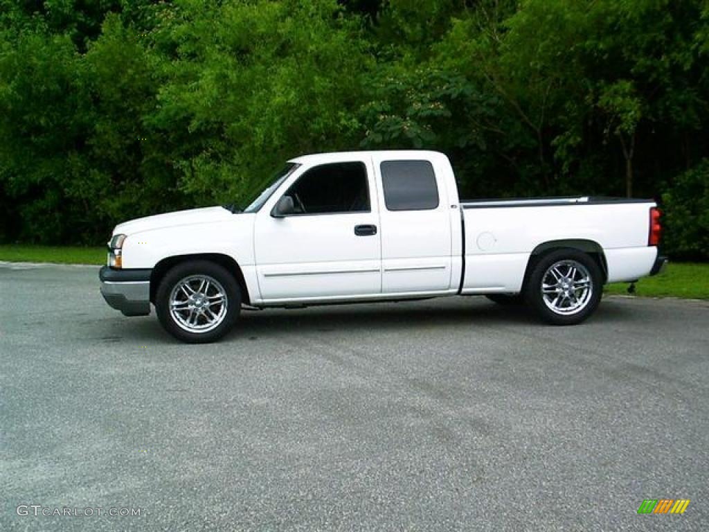 2005 Silverado 1500 LS Extended Cab - Summit White / Dark Charcoal photo #3