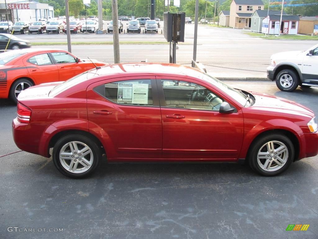 2008 Avenger SXT - Inferno Red Crystal Pearl / Dark Slate Gray/Light Slate Gray photo #1