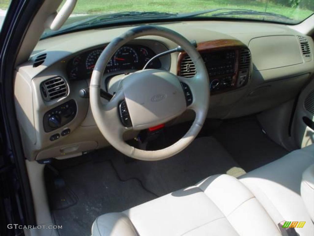 2002 F150 Lariat SuperCab - True Blue Metallic / Medium Parchment photo #17