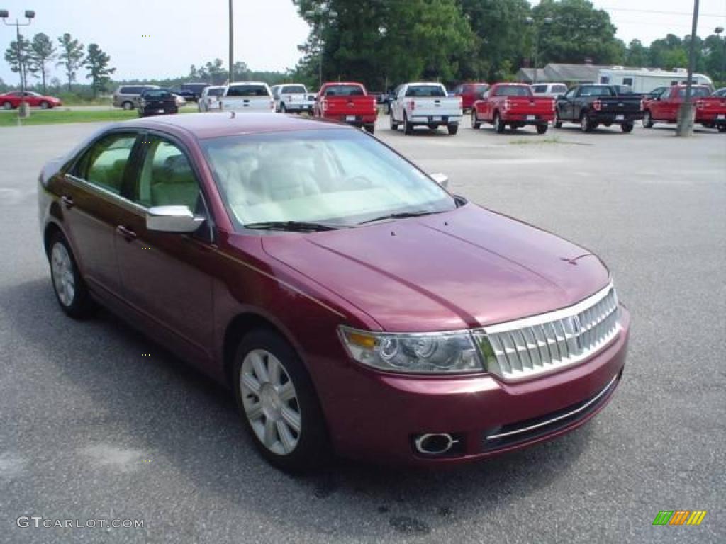 2007 MKZ Sedan - Merlot Metallic / Light Stone photo #3