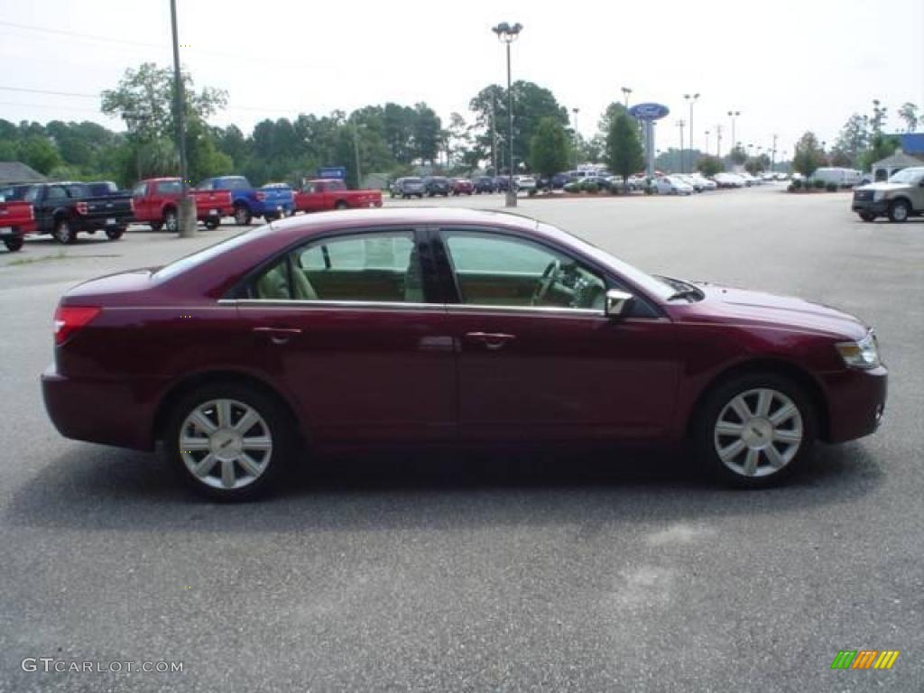 2007 MKZ Sedan - Merlot Metallic / Light Stone photo #4