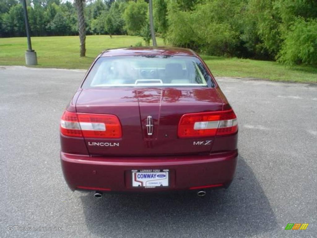 2007 MKZ Sedan - Merlot Metallic / Light Stone photo #6