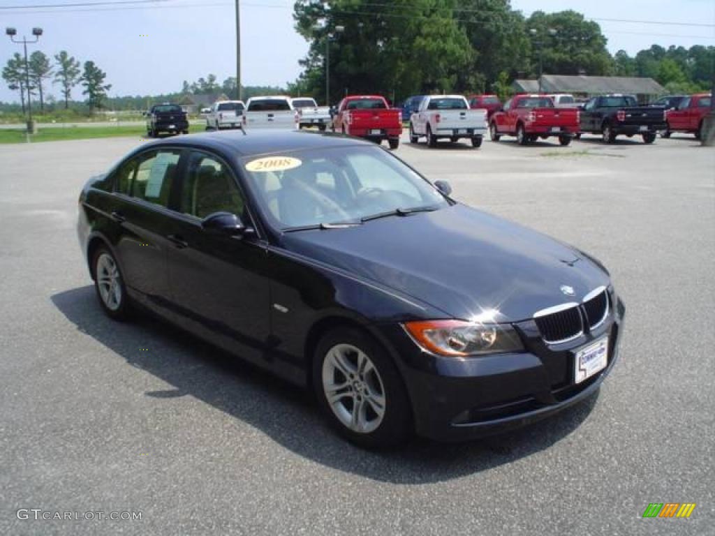 2008 3 Series 328i Sedan - Jet Black / Beige photo #3