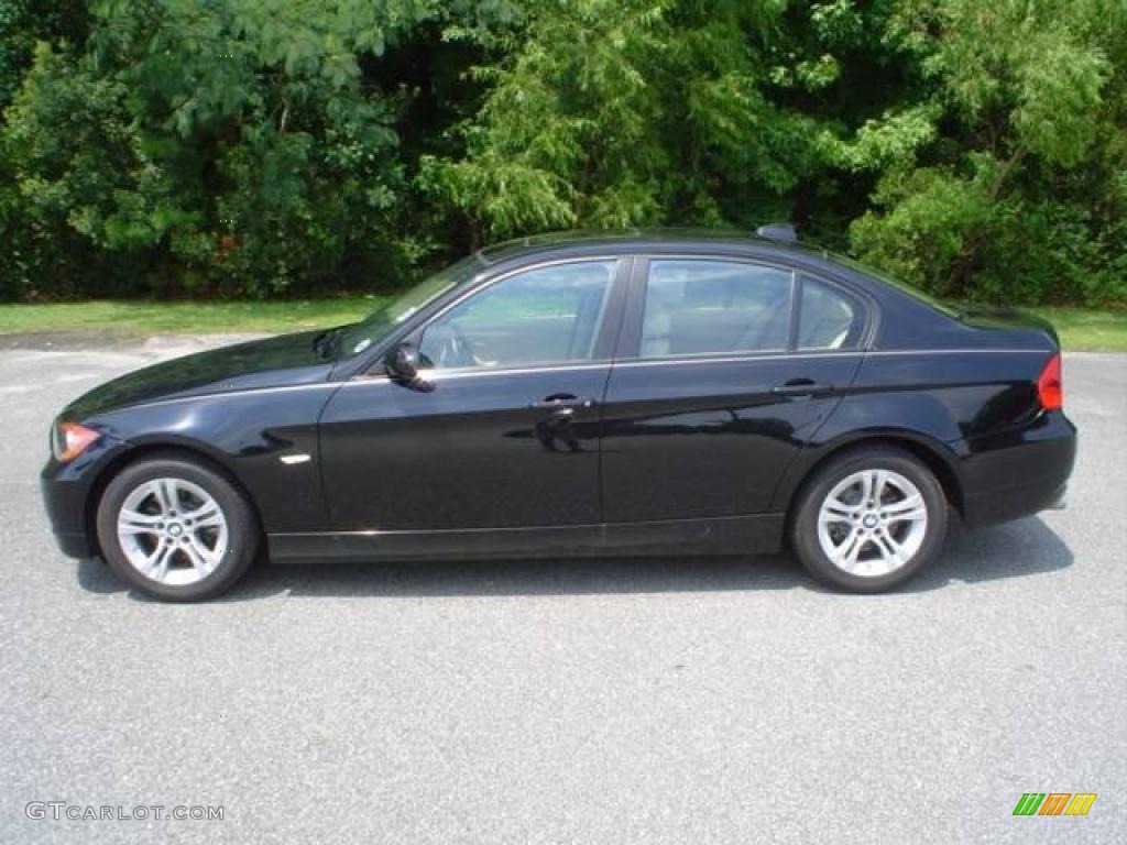 2008 3 Series 328i Sedan - Jet Black / Beige photo #8