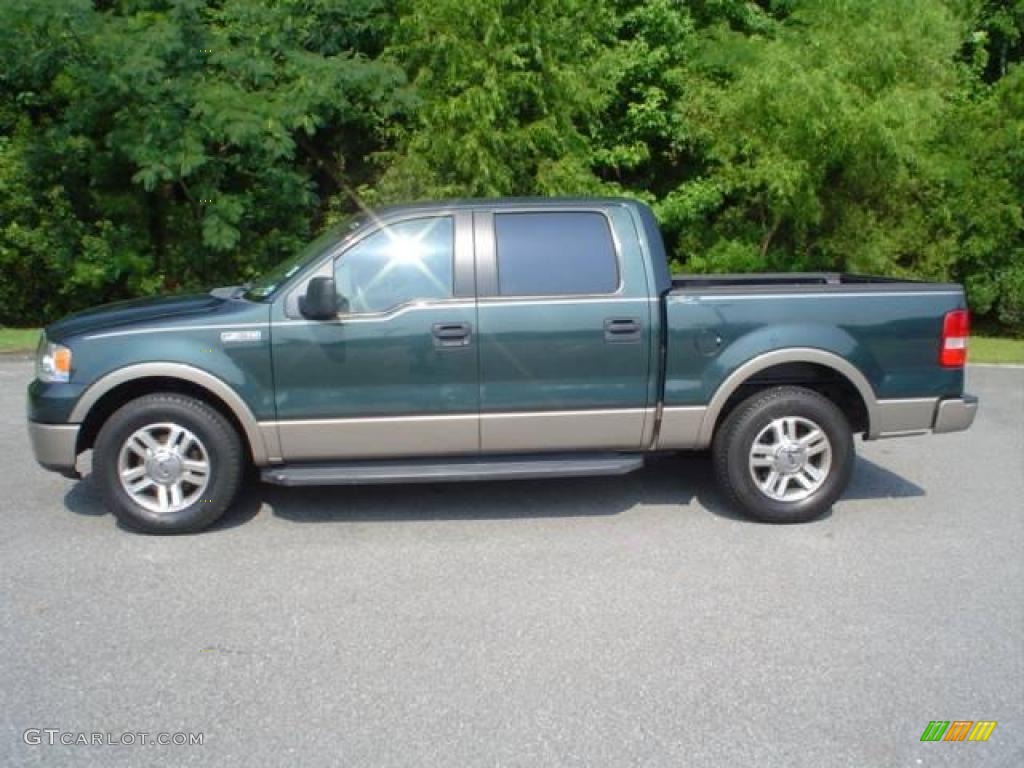 2006 F150 Lariat SuperCrew - Aspen Green Metallic / Tan photo #8