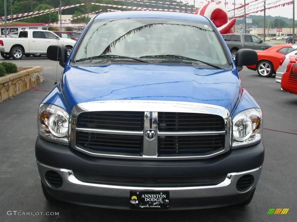 2008 Ram 1500 TRX Quad Cab - Electric Blue Pearl / Medium Slate Gray photo #3