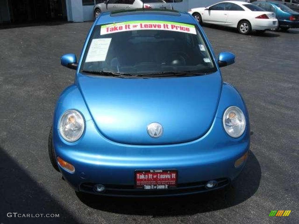 2004 New Beetle Satellite Blue Edition Coupe - Mailbu Blue Metallic / Black/Blue photo #6
